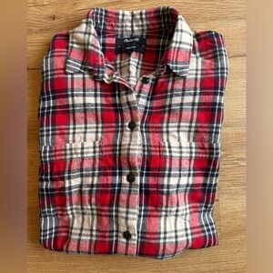 Women’s Madewell oversized red flannel shirt